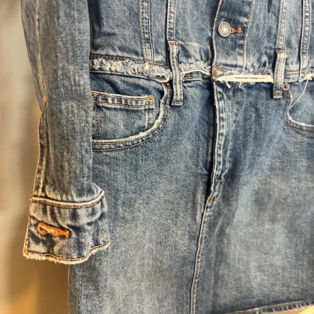 Lucky ReMade Denim Trucker Dress - size S​​ - Picture 4 of 9